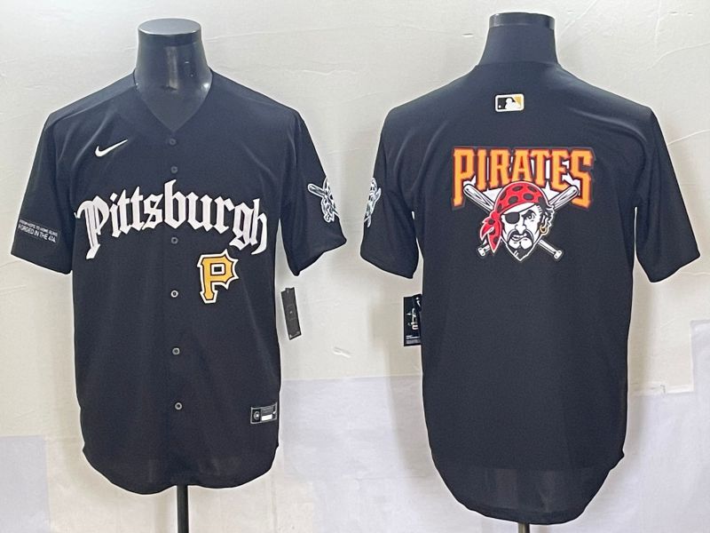 Men 2025 Pittsburgh Pirates Blank Black Five generations Joint Name Nike MLB Jersey style 7